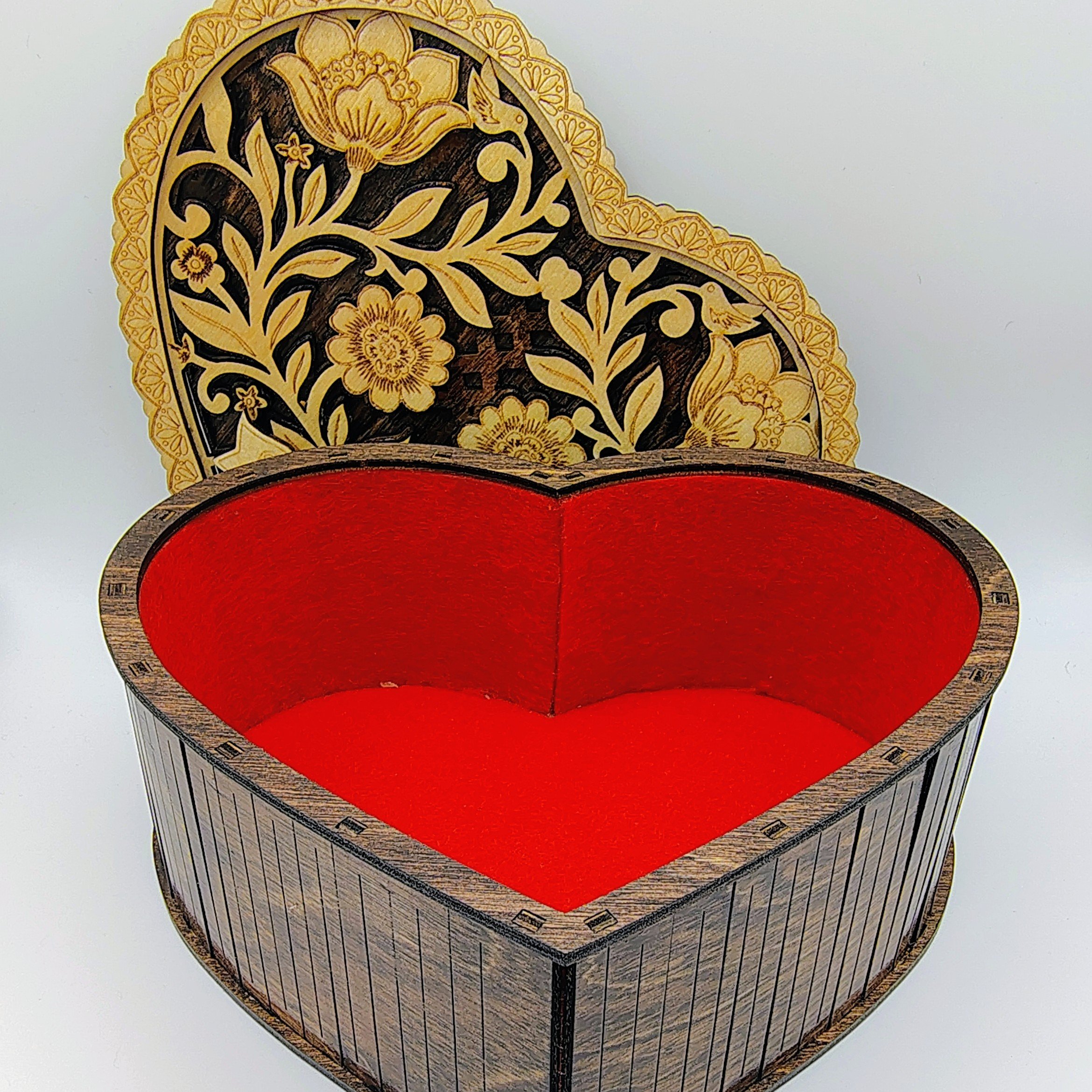 Personalized Heart Jewelry Box, Engraved Wooden Keepsake, Wedding Anniversary Gift for Her